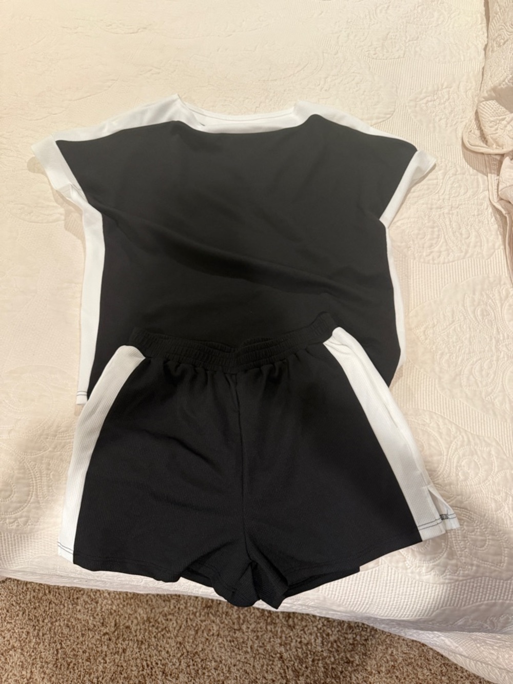 Black and White Two-Piece Athletic Set